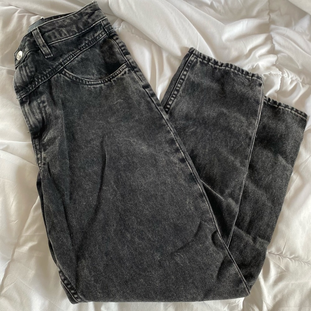 H&M washed black denim jeans